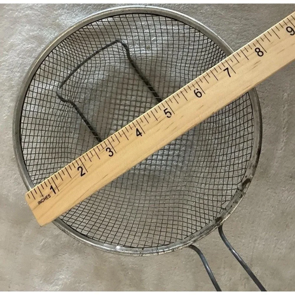 Vintage‎ Round Stainless Mesh Basket 7 Inch French Fryer Basket With Handle